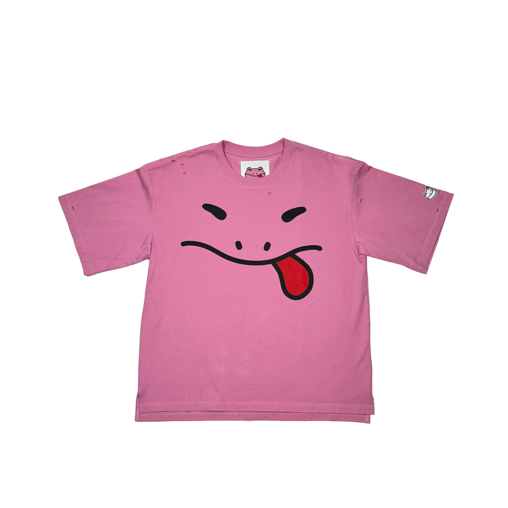 OVERSIZED MASCOT FACE TEE | BRAINFROG PINK