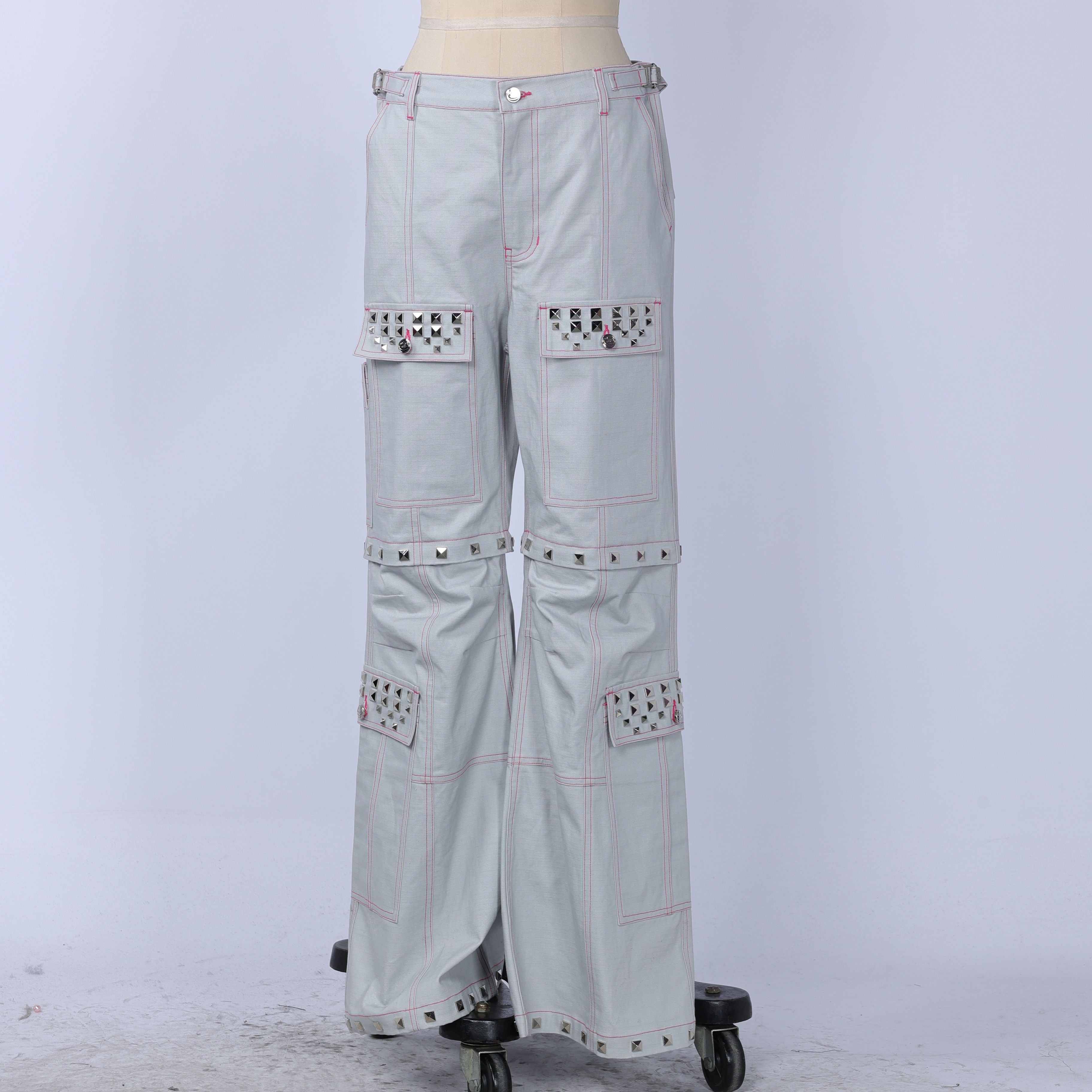 Detachable Flared Cargo Pants Spike Gray – Streetwear | Brainfrog