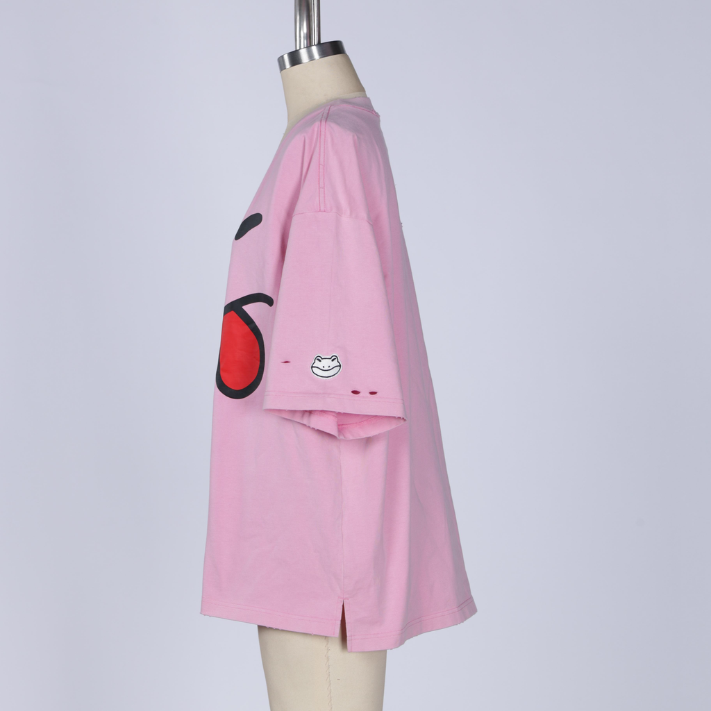 OVERSIZED MASCOT FACE TEE | BRAINFROG PINK