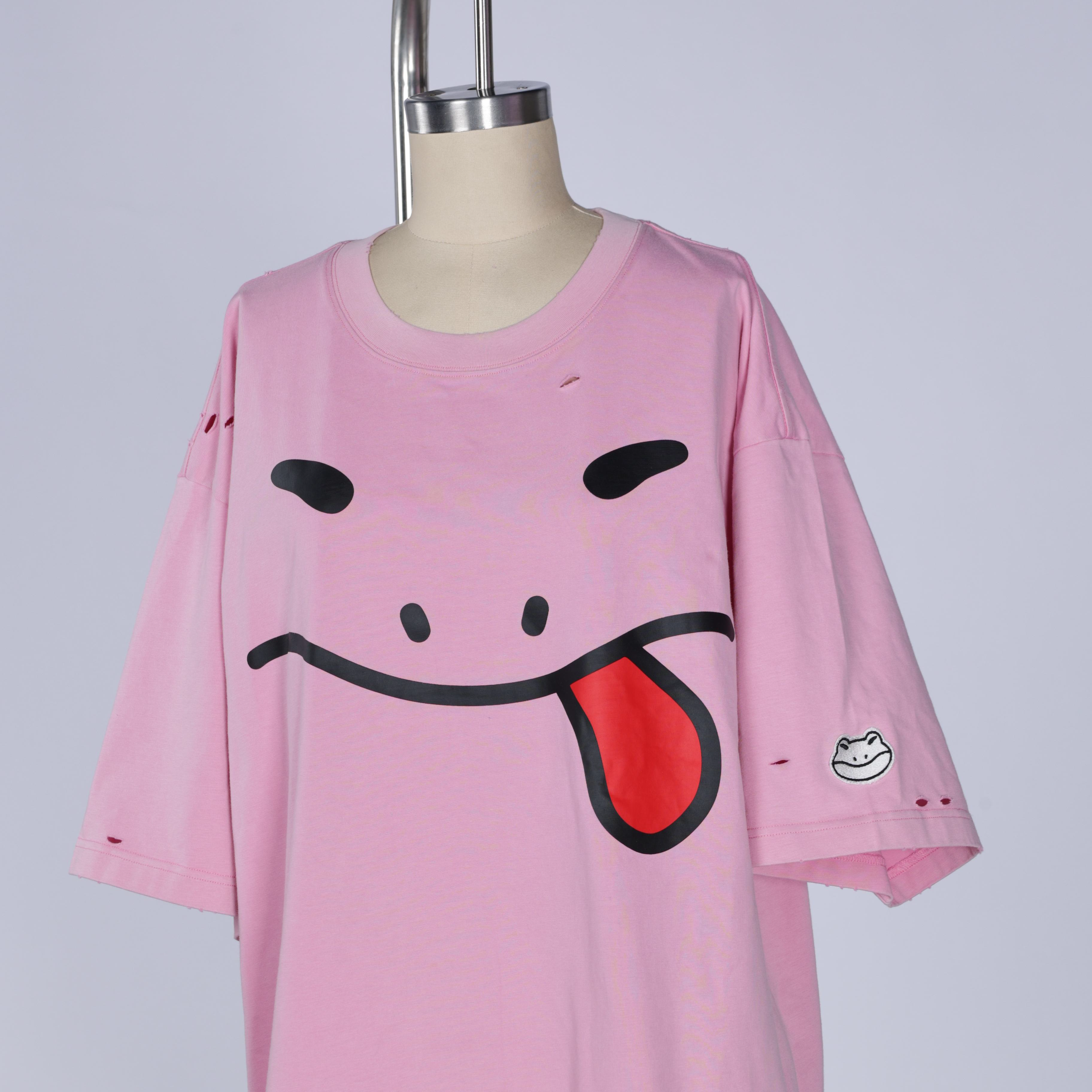 OVERSIZED MASCOT FACE TEE | BRAINFROG PINK
