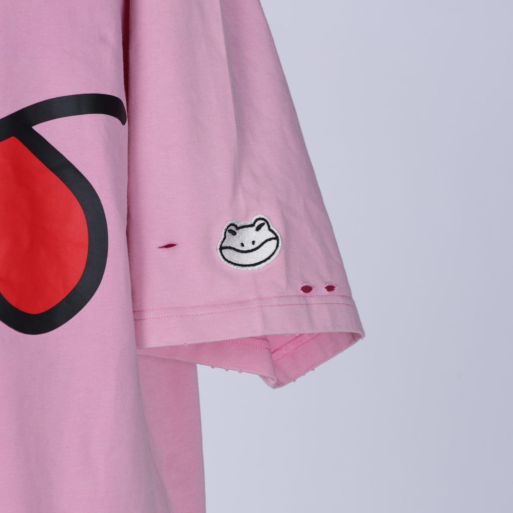 OVERSIZED MASCOT FACE TEE | BRAINFROG PINK