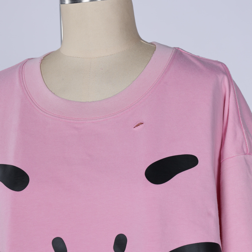 OVERSIZED MASCOT FACE TEE | BRAINFROG PINK