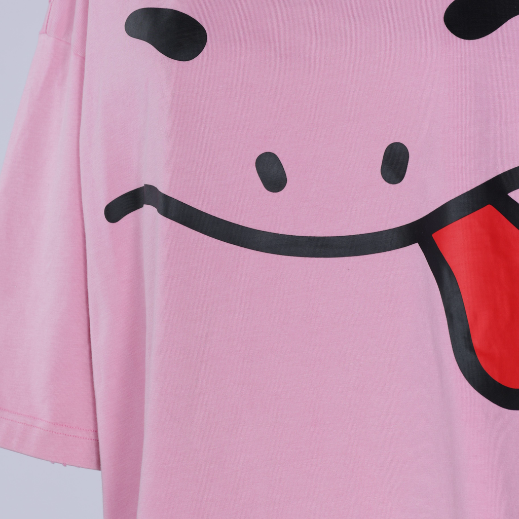 OVERSIZED MASCOT FACE TEE | BRAINFROG PINK